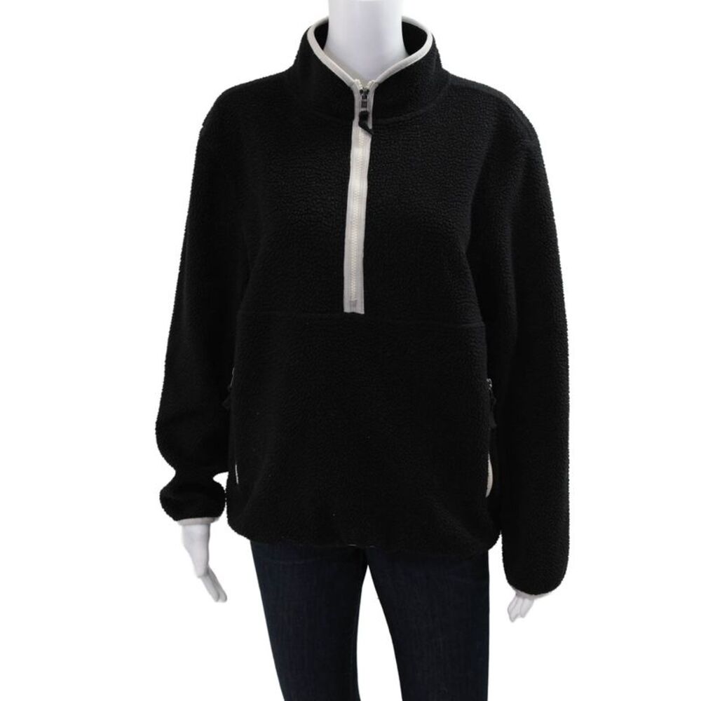 Splits 59 Women Windbreaker Black Mock Neck Buckle Size L